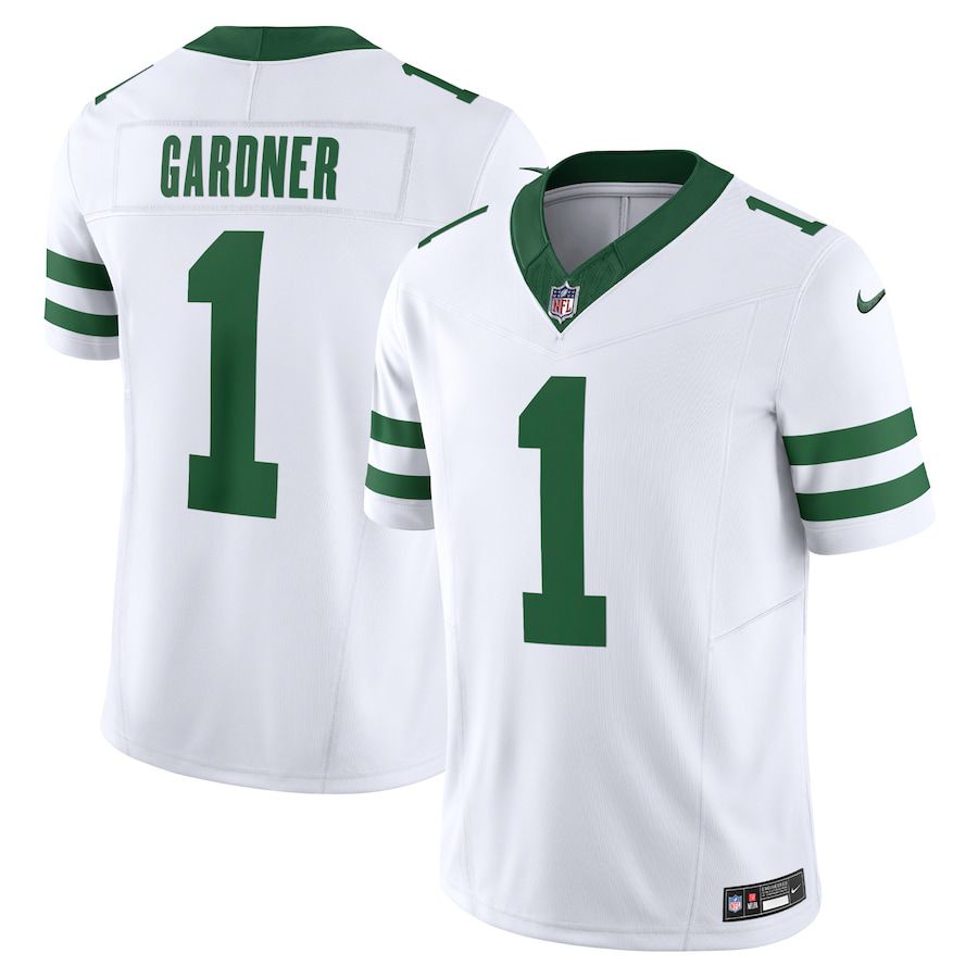 Men New York Jets #1 Ahmad Sauce Gardner Nike Legacy White Vapor F.U.S.E. Limited NFL Jersey->new york jets->NFL Jersey